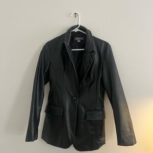 Primark Black Faux Leather Blazer
